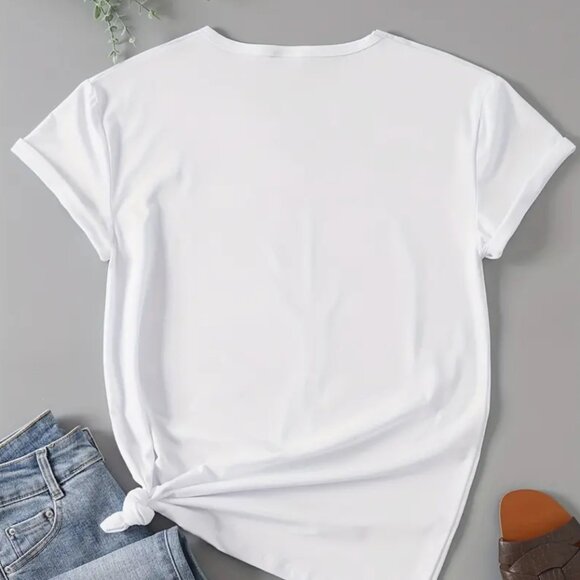 Small - Can't Be Tamed Print T-Shirt, Western Style Short Sleeve Crew Neck - Picture 2 of 4